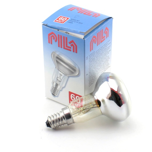 Лампа накаливания PILA NR50 40W E14 30° FR (миньон) рефлекторная зеркальная матовая фото 2
