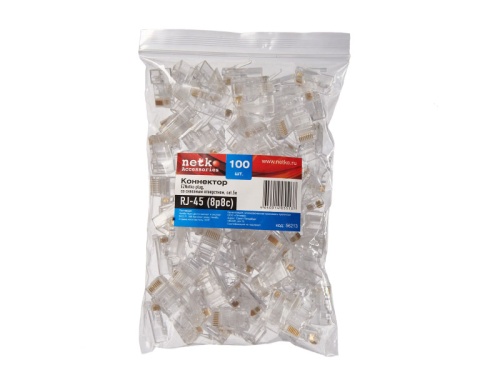 Коннектор RJ-45 (8p8c) cat.5е со сквозным отверстием EZNetko plug фото 3