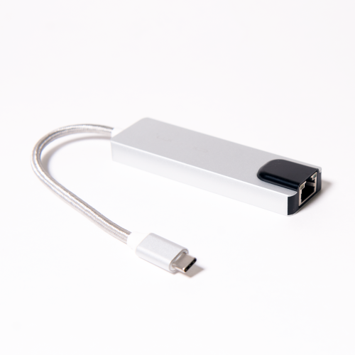 USB-HUB Type-C 3.1 - 2*USB А 3.0/HDMI/USB Type-C(зарядка)/RJ45, 0,15 м (шт/гн), серебряный фото 2