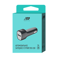 Автомобильное зарядное устройство USB, 1A, черное, BoraSCO