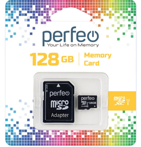 Карта памяти Perfeo microSDXC 128GB High-Capacity (Class 10) UHS-1