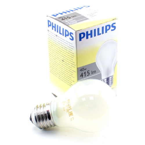 Лампа накаливания PHILIPS A55  40W E27 FR груша матовая