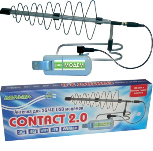 Антенна комнатная Дельта CONTACT 2.0 (3G/4G, 10-12 дБи, переходник FME-CRC9, коробка)