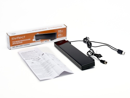 Антенна комнатная Reflect CINEMA RA-310-USB (активная, МВ-ДМВ, без б/п, 33 дБи,коробка) фото 4