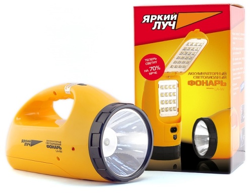Фонарь ЯРКИЙ ЛУЧ LA-1W "раскладушка" аккумуляторный, 3 режима (3W/24/40 LED)