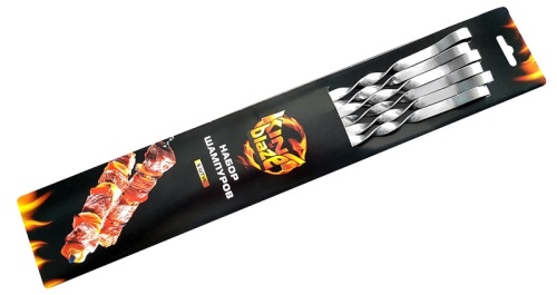 Шампуры KING OF BLAZE 450х10х1.5мм, набор 6 шт. в конверте (КВ-162) фото 2